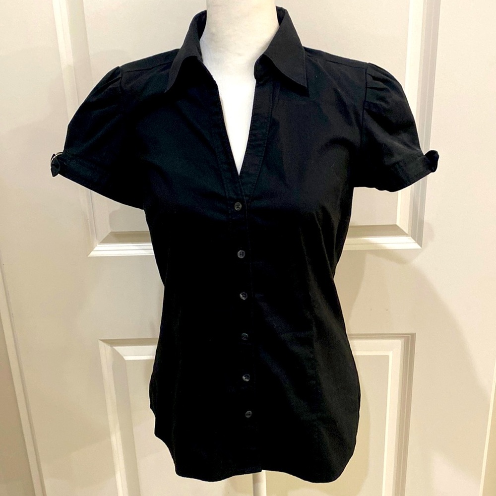 Black Express Button Up Blouse
